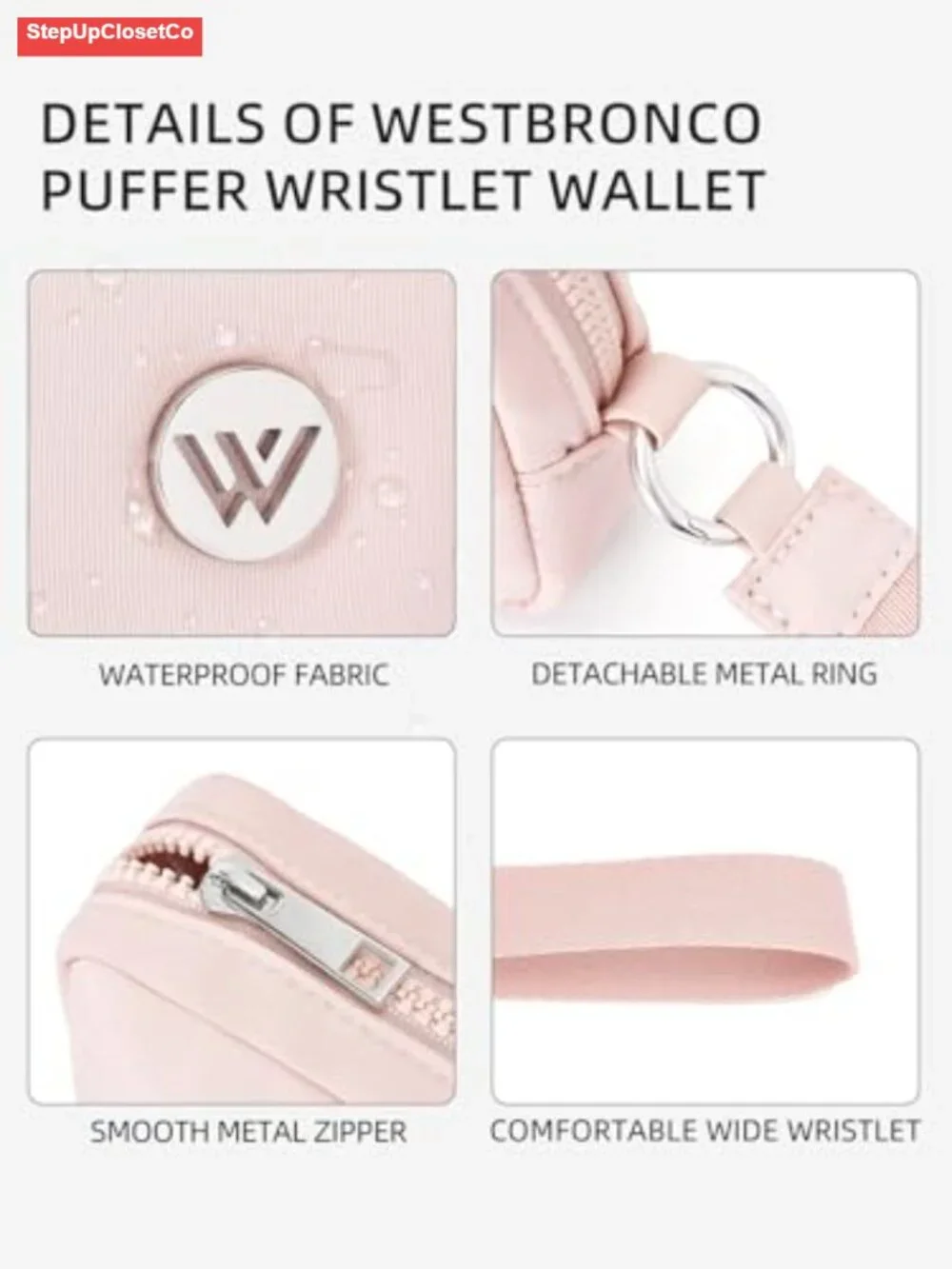 Quilted Nylon Wristlet Wallet RFID Blocking